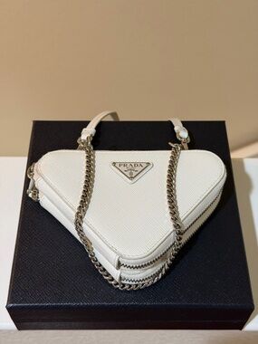 Prada White Mini Bag – Authentic – Perfect Condition – With Box & Cards